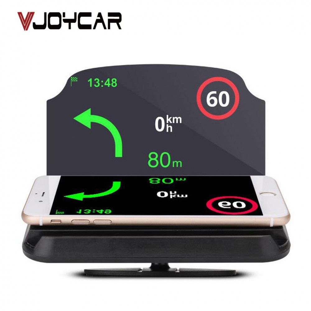 VJOYCAR C62 Auto Hud Glass Projetor Holder Head Up Display Car Speedometer Projector Holder Wireless Bracelet Phone Navigation