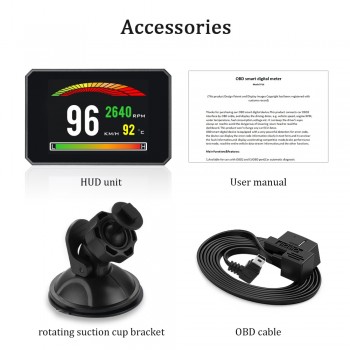 VJOYCAR P16 3.9 HD TFT Car Hud Head Up Display On-Board Computer OBD2 Speedometer Turbo Boost Pressure Alarm Diagnostic Tool