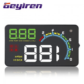 GEYIREN D3000 obd2 smart display head-up display speedometer temperature water car speed projector on the windshield for cars