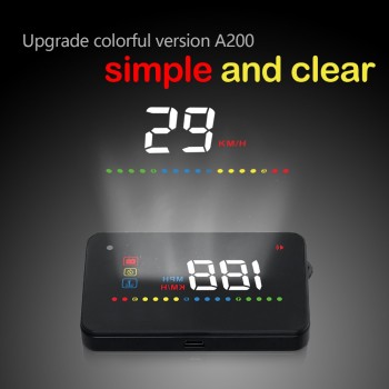 GEYIREN A200 hud car universal head up display speedometer obd2 temperature water Projection on the windshield for car hud 2018