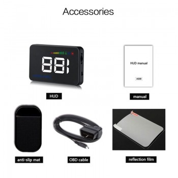 GEYIREN 2018 A500 HUD Car Overspeed Alarm Water Temperature Alarm OBDII or EU OBD interface Reflective Film Car-styling