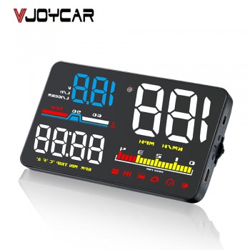 VJOYCAR D5 5 Car HUD OBD OBD2 Head Up Display Digital Speedometer Windshield Projector Fatigue Alarm Fuel Speed Gauge A8 A1000