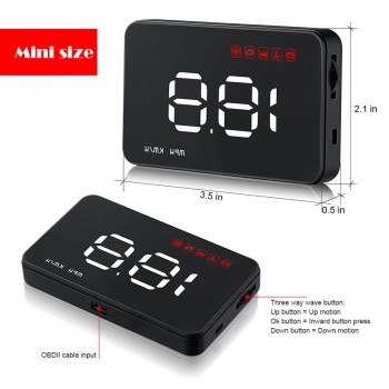 VJOYCAR D5 5 Car HUD OBD OBD2 Head Up Display Digital Speedometer Windshield Projector Fatigue Alarm Fuel Speed Gauge A8 A1000