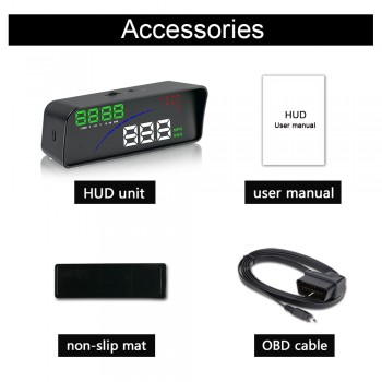 GEYIREN P9 Car HUD Head Up Display OBD Smart Digital Meter For Most OBD2 EUOBD Cars P9 HD Projector Display The Car Dashboard