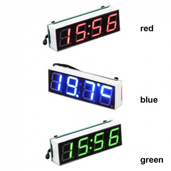 DC3.8-30V 3 in 1 Car Vehicle Digital Tube LED Voltmeter Thermometer Time Automobile Table Clocks Dial