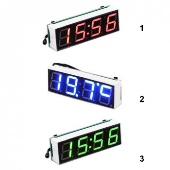 DC3.8-30V 3 in 1 Car Vehicle Digital Tube LED Voltmeter Thermometer Time Automobile Table Clocks Dial