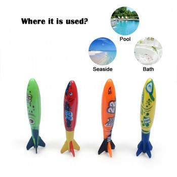 Retail Package 2018 New Summer Torpedo Rocket Throwing Toy Funny Swimming Pool Diving Game Toys Children Underwater Dive Toy #YC