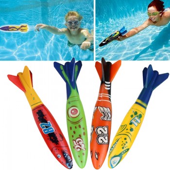 Shark Torpedo Rocket Throwing Toy Diving Game Toy Seaweed Grass Swimming Pool Accessories Underwater Dive Sticks Toys