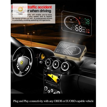 XUNMA Brand  Car HUD Head Up Display OBD2 II EUOBD Overspeed Warning System Projector Windshield Auto Electronic Voltage Alarm