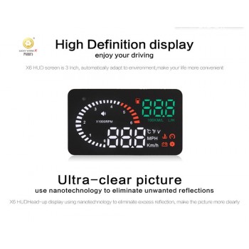 XUNMA Brand  Car HUD Head Up Display OBD2 II EUOBD Overspeed Warning System Projector Windshield Auto Electronic Voltage Alarm