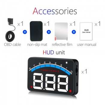 Geyiren 3.5 Screen HUD Car OBD II HUD Head Up Display M6 Car Display Water Temperature Auto Electronic Voltage Alarm DC12V Hud
