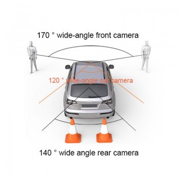 170 Degree 1080P HD 3 Lens Car DVR Dash Cam G-sensor Recorder + Rearview Camera Car Styling