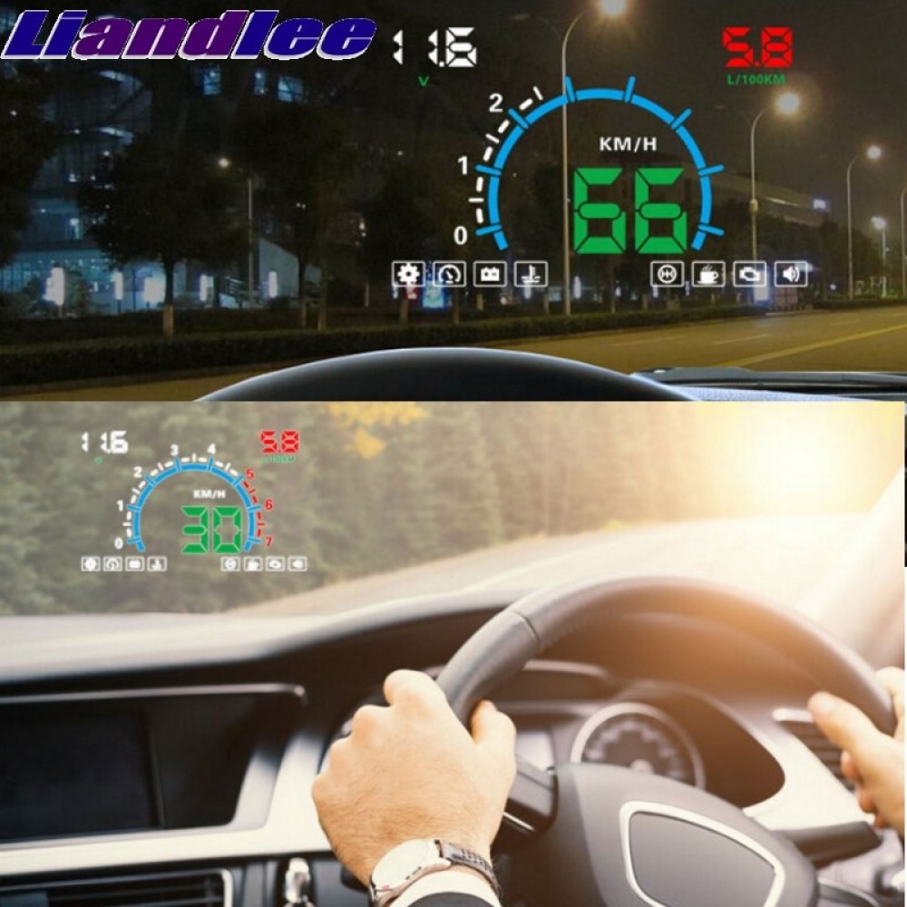Liandlee HUD For Volkswagen VW Amarok Arteon Atlas Teramont Ameo Digital Speedometer OBD2 Head Up Display Big Monitor Racing HUD