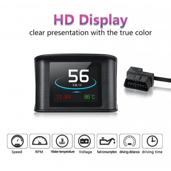 Head up Display GPS OBD HUD Car Computer Speedometer Voltage Fuel Consumption Temperature Gauge Safety Alarm Monitoring System