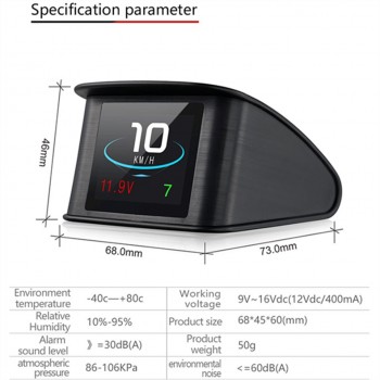 Head up Display GPS OBD HUD Car Computer Speedometer Voltage Fuel Consumption Temperature Gauge Safety Alarm Monitoring System