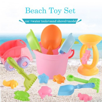 1Set Sand Water Beach Play Toys Set Kids Children Seaside Bucket Shovel Rake Kit Building Sea Horse Molds Funny Tools