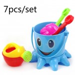 7pcs/Set Summer Water Beach Toys Kids Children Seaside Octopus Bucket Sand Spoon Hourglass Kettle Rake Kit Sea Molds Funny Tools