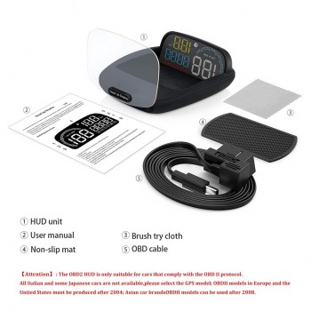 VJOYCAR 2019 New C600 OBD HUD Head Up Display On-board Car Computer Digital Speedometer OBD2 Projector Driving Fuel Consumption