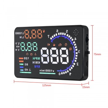 Car HUD Head Up Display A8 5.5 OBD II Car Windshied Reflective Screen Speed Display Multi-function Vehicle-Mounted