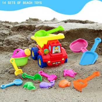 14PCS Kids Beach Sand Play Toys Sand Water Toys Kids Seaside Bucket Shovel Rake Kit Play Toy Children Dredging Tools