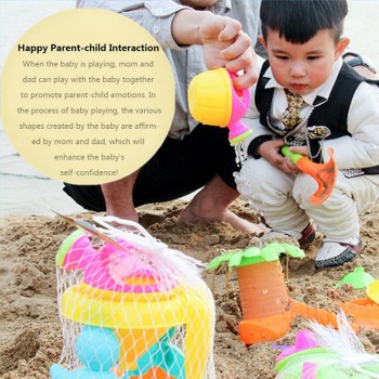 14PCS Kids Beach Sand Play Toys Sand Water Toys Kids Seaside Bucket Shovel Rake Kit Play Toy Children Dredging Tools