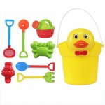 Kids Beach Sand Game Toys Set Hourglass Cart Duckling Bucket Toy Smooth Non-toxic Plastic Bath Water Playing Tool Model Suit