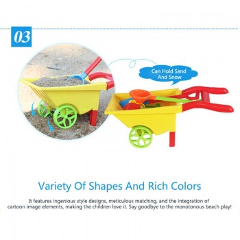 Kids Beach Sand Game Toys Set Hourglass Cart Duckling Bucket Toy Smooth Non-toxic Plastic Bath Water Playing Tool Model Suit