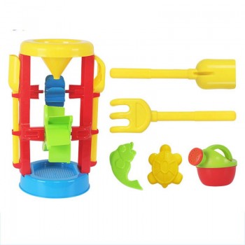 Kids Beach Sand Game Toys Set Hourglass Cart Duckling Bucket Toy Smooth Non-toxic Plastic Bath Water Playing Tool Model Suit