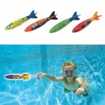 4 Pcs Torpedo Rocket Throwing Toy Swimming Pool Diving Game Summer Torpedoes Bandits Children Underwater Dive Toy For Children