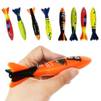 4 Pcs Torpedo Rocket Throwing Toy Swimming Pool Diving Game Summer Torpedoes Bandits Children Underwater Dive Toy For Children