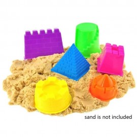 6pcs Child Kid Model Building Kits Portable Castle Sand Clay Mold Building Pyramid Sandcastle Beach Sand Toy