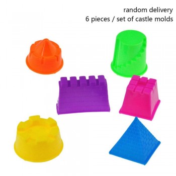 6pcs Child Kid Model Building Kits Portable Castle Sand Clay Mold Building Pyramid Sandcastle Beach Sand Toy