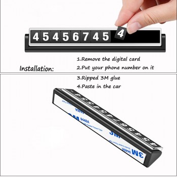 Accnic L4 Car Luminous Phone Number Creative Car Parking Card Stop Sign 4 Sets Digital Temporary Stop Sign Hiding Card Plate