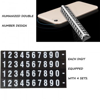 Accnic L4 Car Luminous Phone Number Creative Car Parking Card Stop Sign 4 Sets Digital Temporary Stop Sign Hiding Card Plate