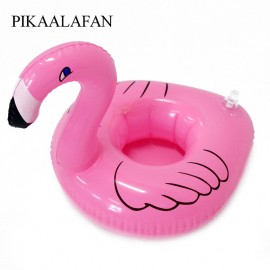 PIKAALAFAN New Hot Selling Mini Pink Flamingo Inflatable Drink Cup Holders Floating Toy Pool Can Party For Phone Cup 1Pcs