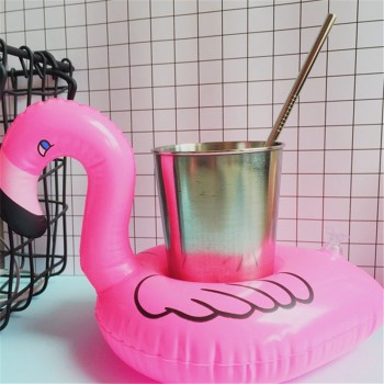 PIKAALAFAN New Hot Selling Mini Pink Flamingo Inflatable Drink Cup Holders Floating Toy Pool Can Party For Phone Cup 1Pcs