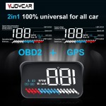 VJOYCAR 2019 New M7 2 in 1 Car Hud OBD On-board Computer GPS Head-up Display For All Vehicles Speedometer Windshield Projector