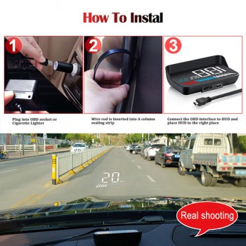 VJOYCAR 2019 New M7 2 in 1 Car Hud OBD On-board Computer GPS Head-up Display For All Vehicles Speedometer Windshield Projector