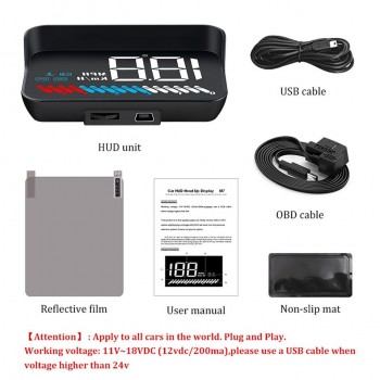 VJOYCAR 2019 New M7 2 in 1 Car Hud OBD On-board Computer GPS Head-up Display For All Vehicles Speedometer Windshield Projector