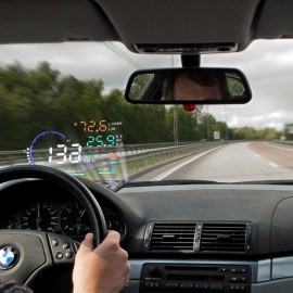 Excelvan A8 5.5 Auto Car Head-Up Display HUD Projector OBD II Vehicle Speeding Warning MPH with Anti-slip Pad Fuel Speedometer