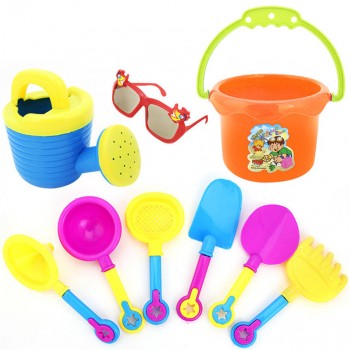 Random Color 9Pcs Kids Sand Beach Toys Castle Bucket Spade Shovel Rake Water Tools Set For Kids Toys Good Gift to Kids