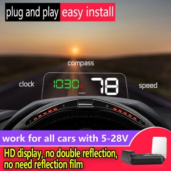 VJOYCAR T900 HUD Head Up Display Car GPS Speedometer Windshield Projector With Reflection Board C500 OBD2 Gauge Diagnostic Tool
