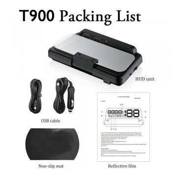 VJOYCAR T900 HUD Head Up Display Car GPS Speedometer Windshield Projector With Reflection Board C500 OBD2 Gauge Diagnostic Tool