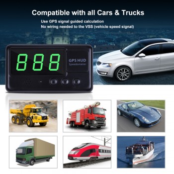 Universal Car HUD GPS Speedometer Head Up Display C60 Overspeed Alarm 1.3inch Windshield Digital Speed Projector For All Vehicle