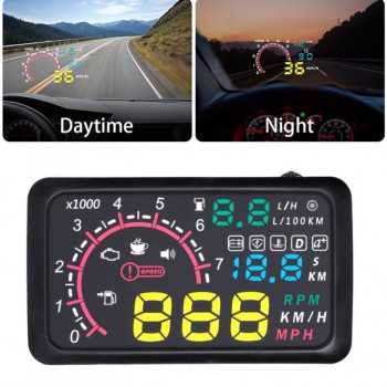 5.5 Inch OBDII OBD2 Port Car Hud Head Up Display KM/h MPH Overspeed Warning Windshield Projector Alarm System