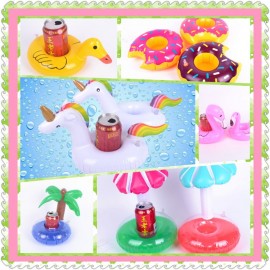 Hotsale PVC Inflatable Water Supplies Toys Cup Pad Inflatable Water Floating Drink Cup Seat Water Fun