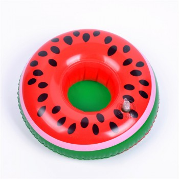 Hotsale PVC Inflatable Water Supplies Toys Cup Pad Inflatable Water Floating Drink Cup Seat Water Fun