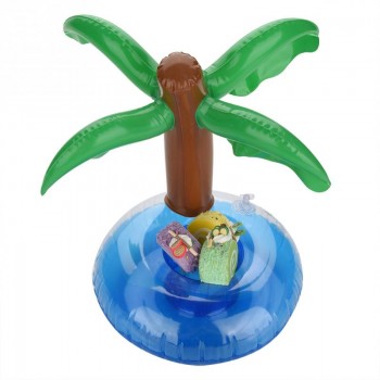 2018 New Inflatable Plam Tree Beverage Cup Holder Drink Holder Wedding Birthday Party Supplies Floating Swimming Pool Accessory