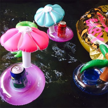 10pcs/lot Mini Cute fanny toys Red Flamingo Floating Inflatable Drink Cup Holder Swimming Pool Bathing Beach Party Kids Toy Boia
