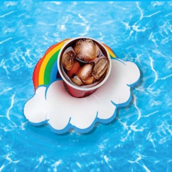 10pcs/lot Mini Cute fanny toys Red Flamingo Floating Inflatable Drink Cup Holder Swimming Pool Bathing Beach Party Kids Toy Boia